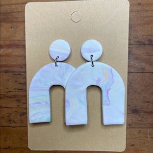 Pastel polymer clay statement earrings